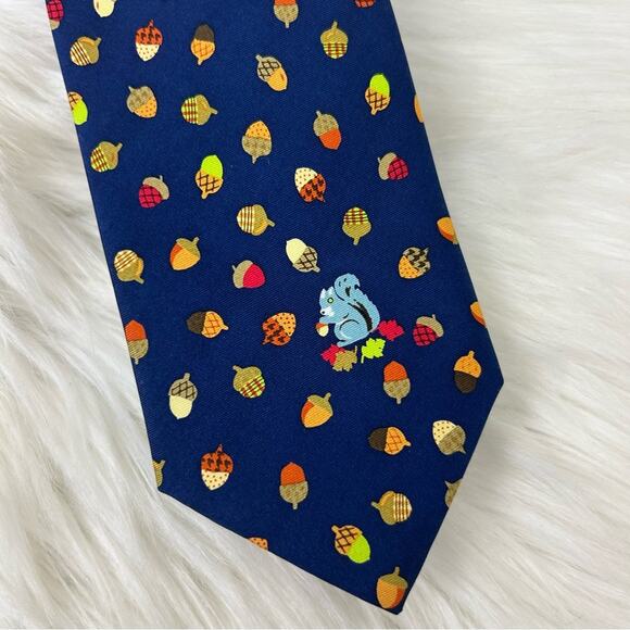 NWT Alynn Neckwear Men’s Silk Acorn Print Tie - Picture 8 of 10